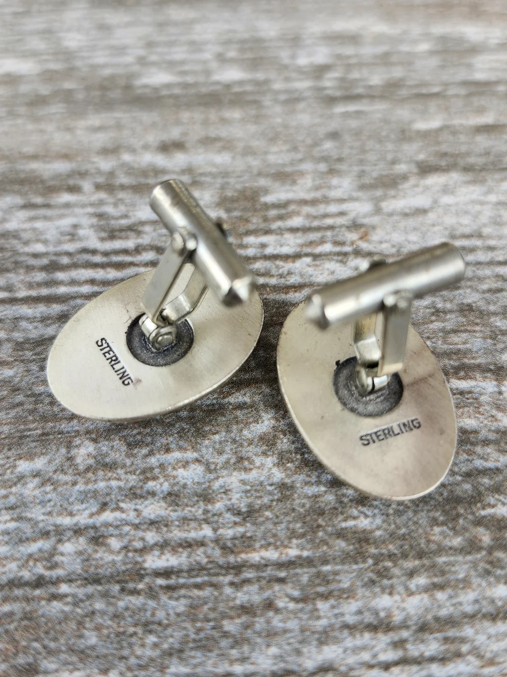 Vtg Turquoise Sterling Horseshoe Star Cufflinks Western Cuff Links Southwestern